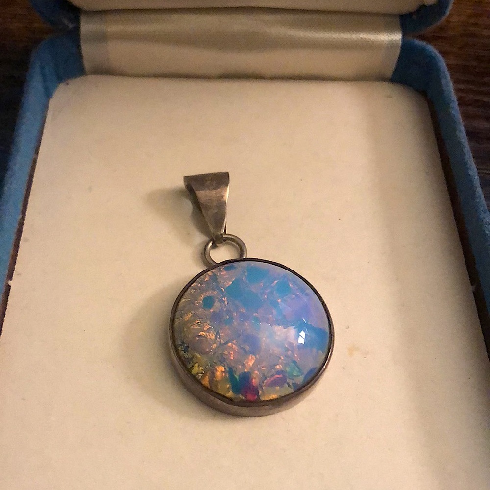 Opal .925 sterling silver pendant